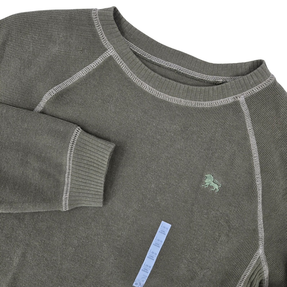 Old Navy New L (10-12) Crewneck Sweater Kids Olive Green Gorpcore Raglan